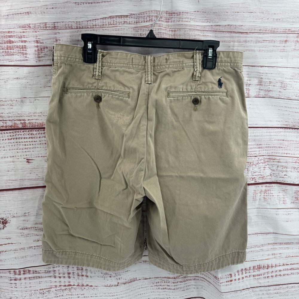 Polo Ralph Lauren Shorts Size Mens 32 Relaxed Fit Khaki Chino Cotton Twill Pony - Picture 4 of 10